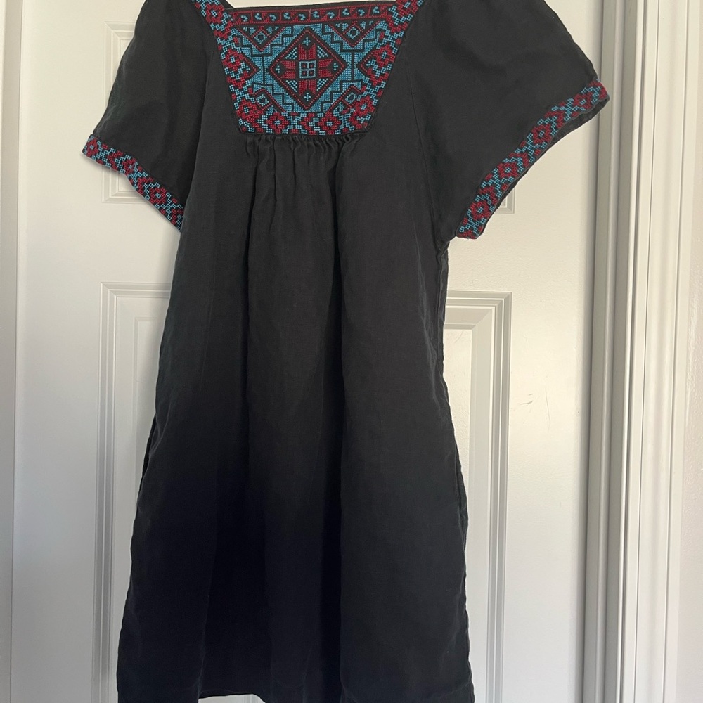 Madewell square neck linen dress